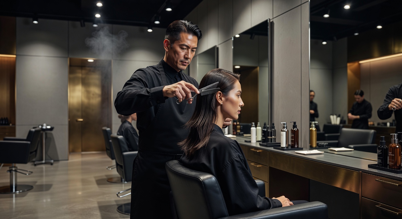 Professional hair styling at Virexospace salon