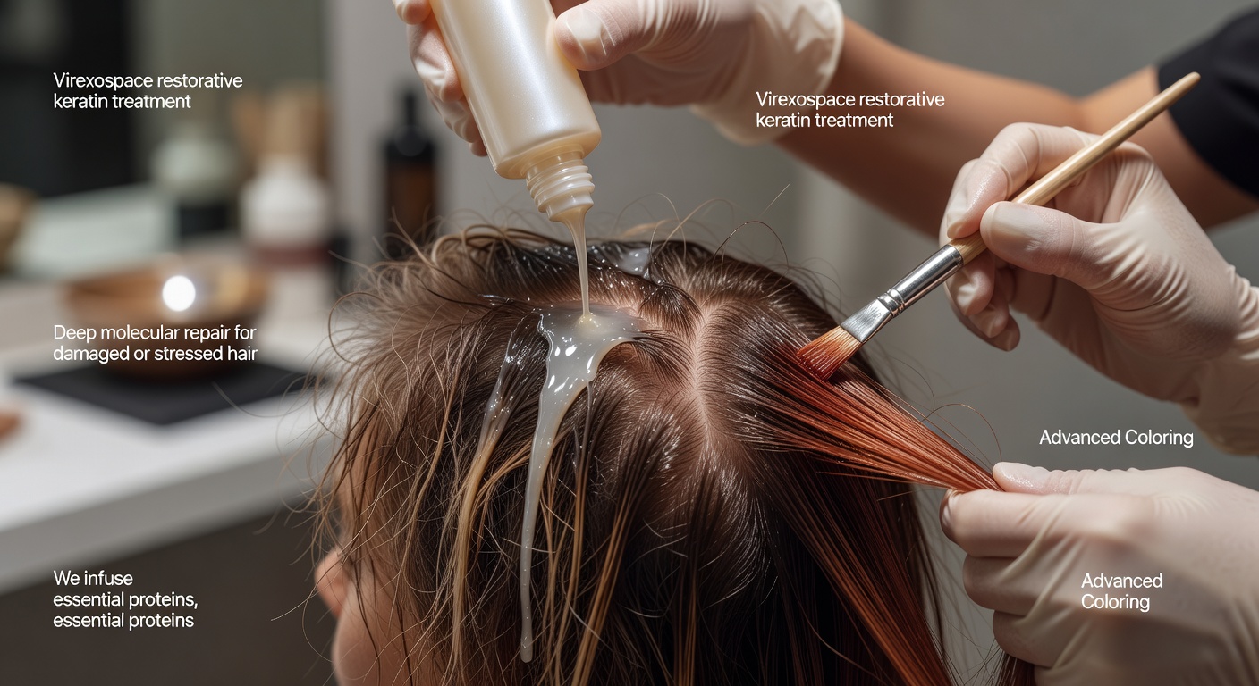 Virexospace restorative keratin treatment process